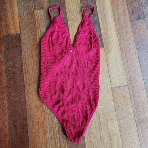 Colsie Red Lace Thong Bodysuit Size Large